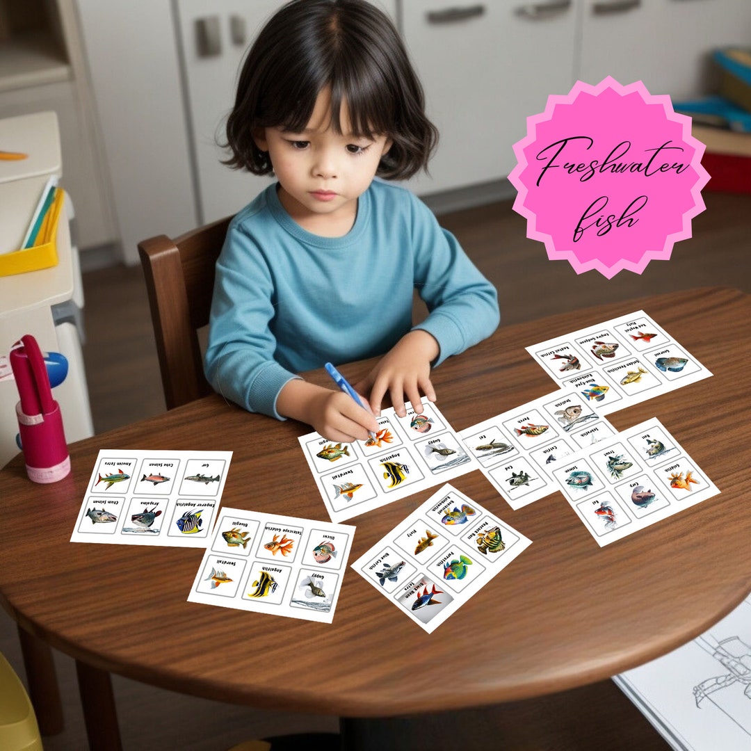 Freshwater Fish Flash Cards for Kids: Printable PDF Home - Etsy