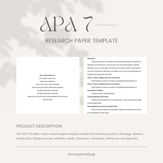 Research Paper Template APA 7th Edition 