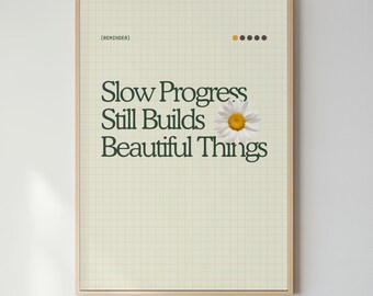Daisy Flower Quote Print Motivational Growth Mindset Wall Art Typography Wall Decor