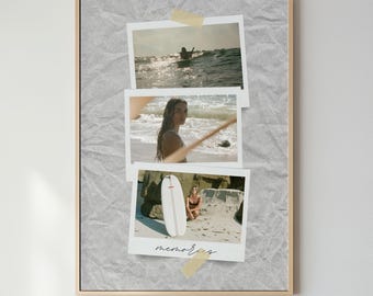 Custom Polaroid Photo Print Personalized Memories Collage Scrapbook Texture Travel Decor Poster