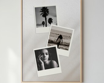 Custom Polaroid Photo Print Personalized 3 Picture Collage Poster Minimalist Bedroom Decor Gift (A4/A3/A2/A1)
