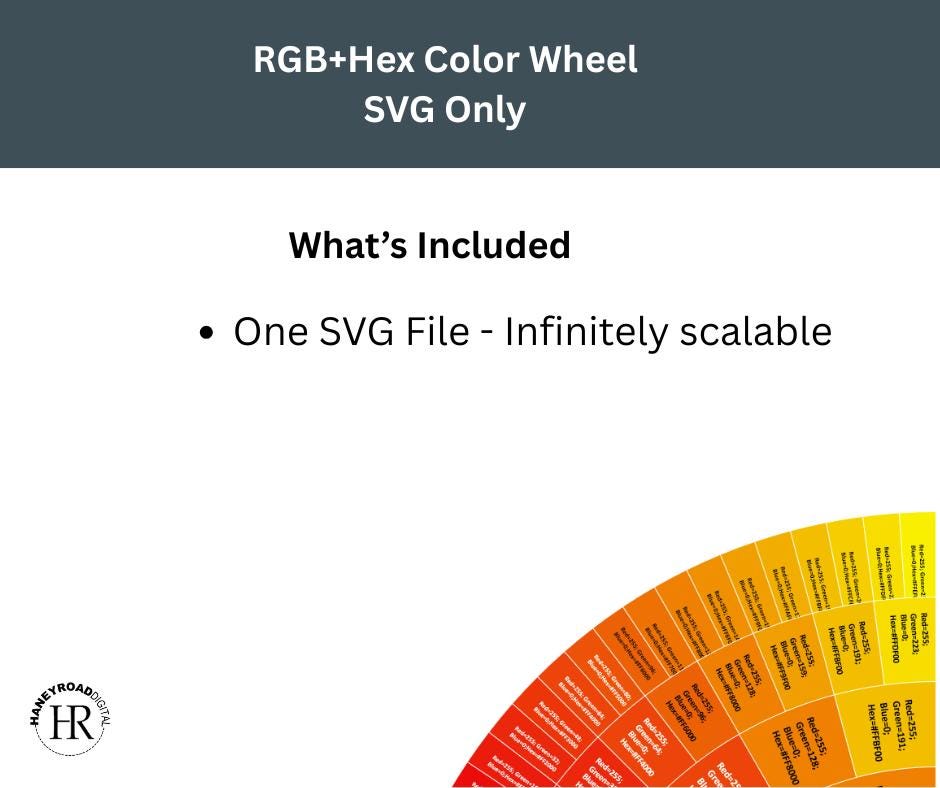 Rgb+hex Color Wheel —SVG Only (instant Download) - Etsy