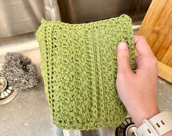 Torchon en coton crocheté à la main, 100 % coton | Chiffon de cuisine réutilisable, écologique