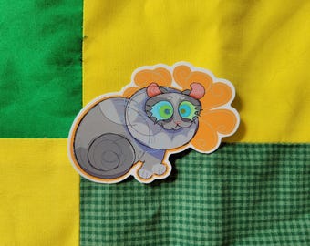 Fluffy Gray Cat Sticker