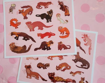 Weasel Sticker Page Set