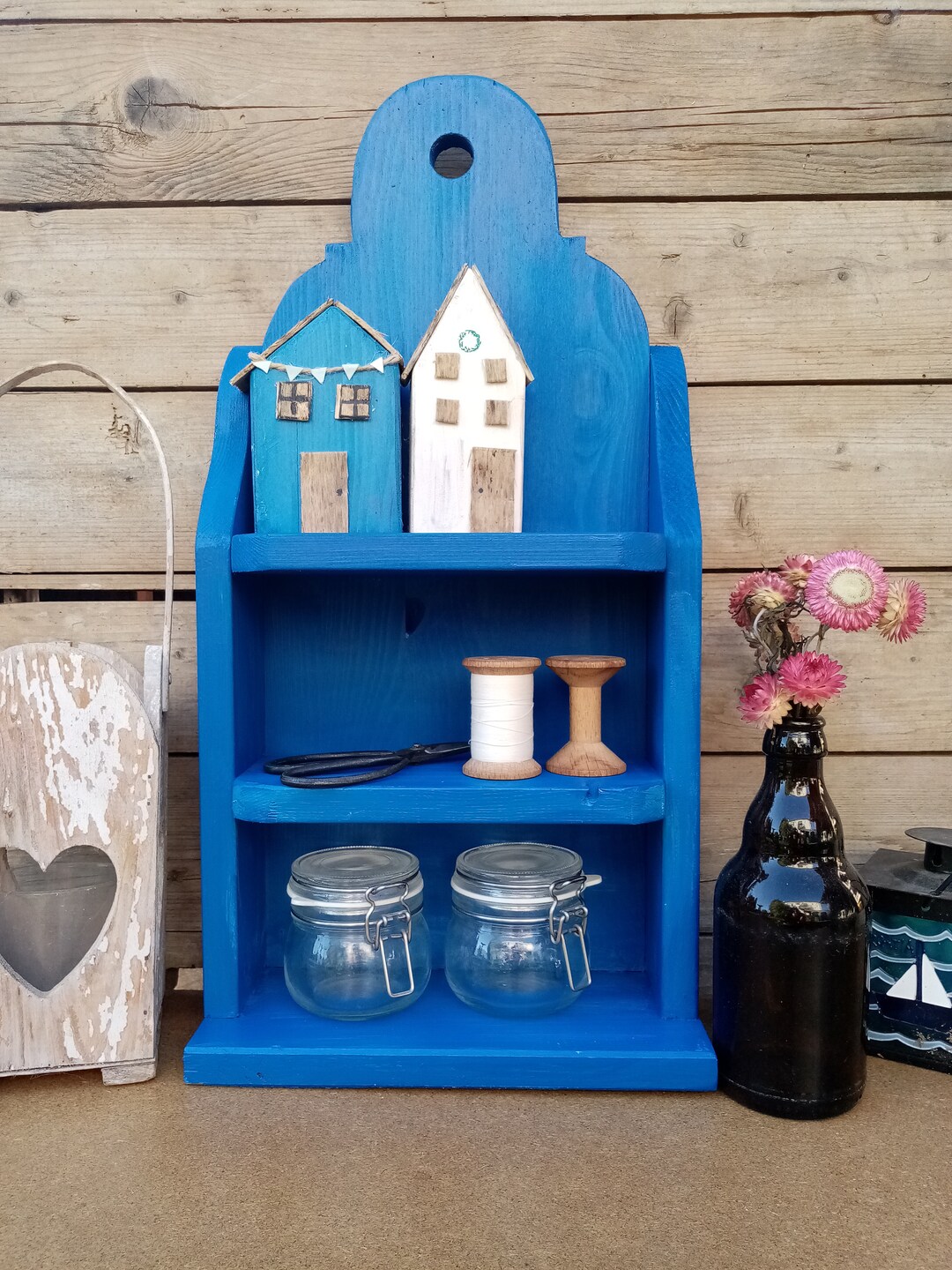 Wood Spice Rack Organizer in Vintage Style , Table Top Spice and