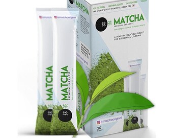 Bio Japanisches Ungesüßtes Matcha Green Tea Powder, 100% Detox Kräutertee ist ein starkes Antioxidans. 1 Box = 20 Stückx10g