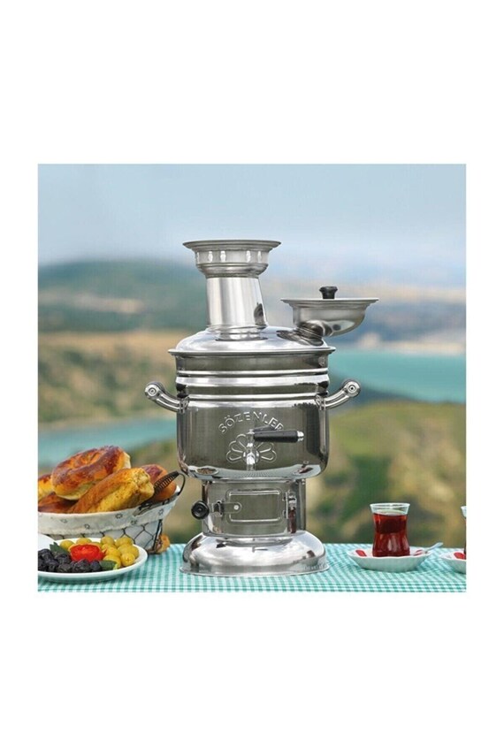 Turkish Samovar Tea Teapot Traditional Chrome Steel - Etsy