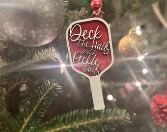 Pickleball Christmas Ornament