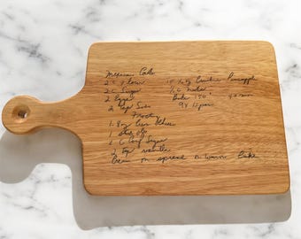 Engraved Hand Written Recipe on Cutting Board