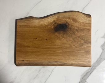 Handmade White Oak Charcuterie Board | Solid Wood Cutting Board | Live Edge Style | Reclaimed Wood | 14x10 Serving Board | Rustic decor