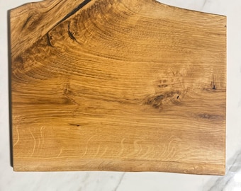 Handmade White Oak Charcuterie Board | Solid Wood Cutting Board | Live Edge Style | Reclaimed Wood | 14x10 Serving Board | Rustic decor