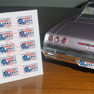 Ammon R. Smith USA-1 Old Reliable miniature License Plates for 1/25 MODEL CARS