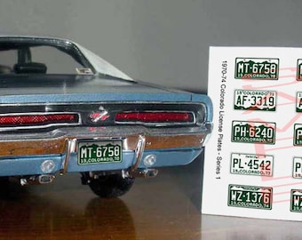 1970 - 1974 COLORADO miniature License Plates for 1/25 scale MODEL CARS—Read