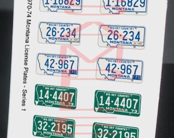 1970 - 1974 Montana miniature plates for 1/25 scale model cars
