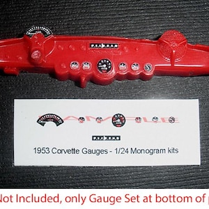 1953 Corvette GAUGE FACES for 1/24 scale MONOGRAM Kits
