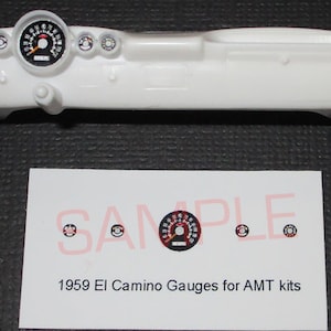 1959 Chevrolet El Camino GAUGE FACES for 1/25 scale AMT kits