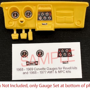 1968 69 70 71 72 73 74 75 76 77 Corvette Gauge Faces - 1/25 REVELL AMT MPC kits