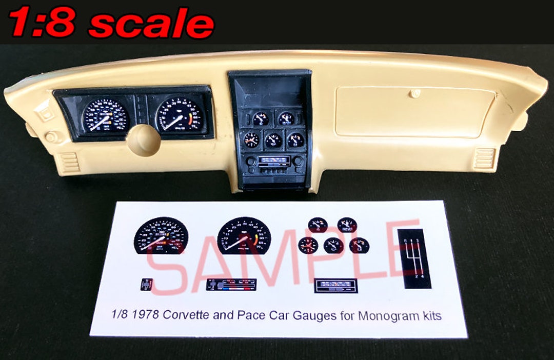 1/8 Scale 1978 Corvette and Indy Pace Car Gauge Faces for Model Car ...