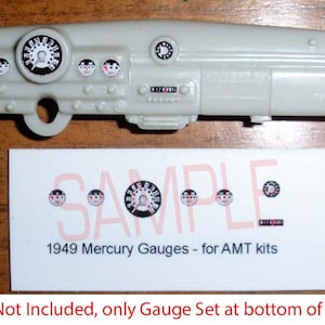 1949 Mercury Gauge Faces for 1/25 scale AMT model car kits