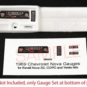 1969 Chevrolet Nova SS, COPO and Yenko Gauge Faces for 1/25 scale REVELL model kits