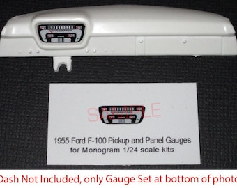 1955 Ford F-100 Pickup Truck and Panel GAUGE FACES for 1/24 scale Monogram Model Kits