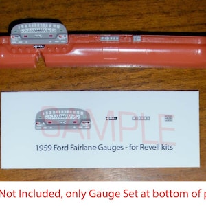 1959 Ford Galaxie 500 Fairlane Skyliner GAUGE FACES for 1/25 scale Revell kits