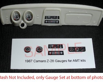 1969 Chevrolet CAMARO Z28 Gauge Faces for 1/25 scale AMT kits