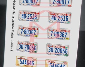 1990s Montana miniature License Plates for 1/25 scale model cars