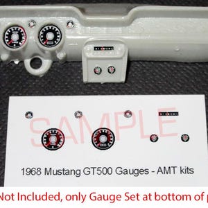 1968 Ford Mustang Shelby GT500 Gauge Faces for 1/25 scale AMT model car kits