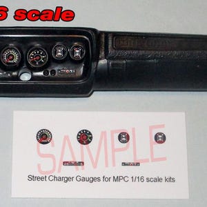 1/16 scale Street Charger Gauge Faces for 1/16 scale MPC model car kits