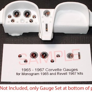 1965 - 1967 Corvette GAUGE FACES - 1/24 1/25 Revell Monogram Coupe & Convertible