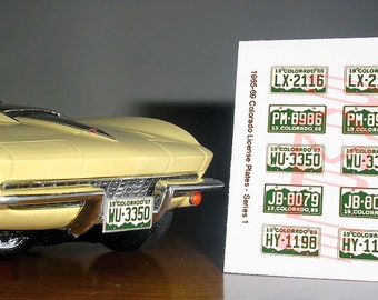 COLORADO 1965 - 1969 miniature License Plates for 1/25 scale MODEL CARS—Pls Read