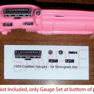 CADILLAC El Dorado 1959 Gauge Faces for 1/25 scale REVELL MONOGRAM model car kits