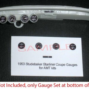 1953 STUDEBAKER Starliner Coupe Gauge Faces for 1/25 scale AMT kits