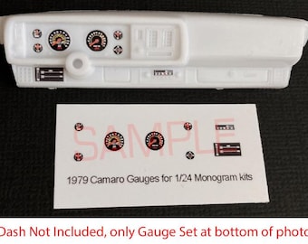 1979 CAMARO Z28 Gauge Faces for 1/24 REVELL MONOGRAM Kits