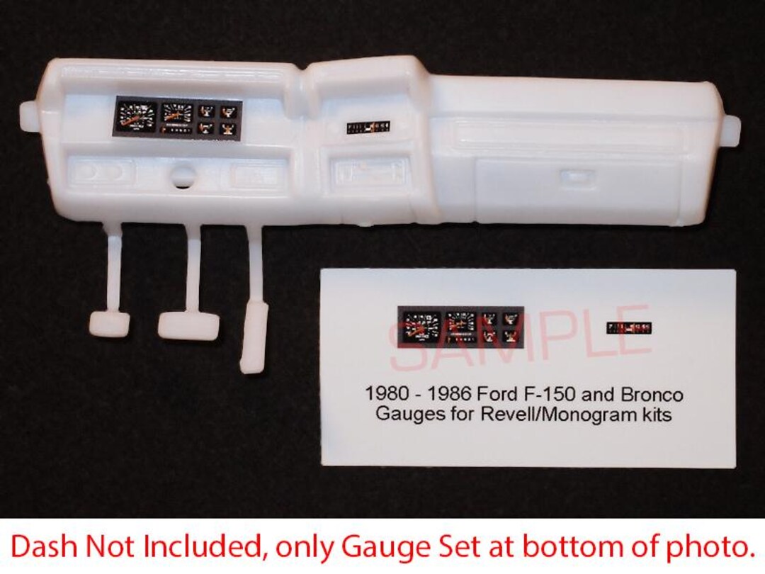 FORD F-150 Ranger Bronco Gauge Faces, 1980-1986 - 1/24 Revell Monogram ...