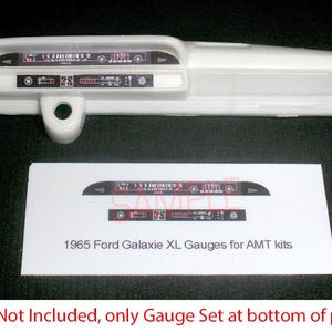1965 Ford Galaxie 500 XL Gauge Faces for 1/25 AMT model car kits