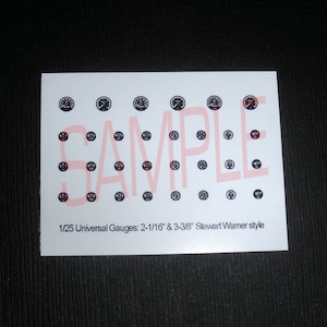 UNIVERSAL-STYLE Black-Background Gauge Set for 1/25 scale MODEL car kits