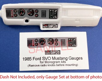 1985 Ford SVO Mustang Gauge Faces for 1/24 scale Monogram model car kits