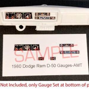 1980 Dodge Ram D-50 GAUGE FACES for 1/25 scale AMT kits