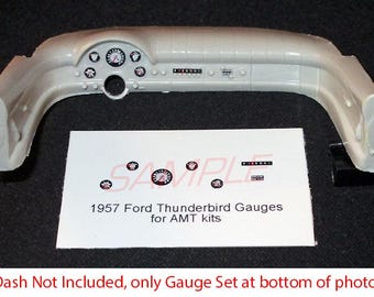 1957 Ford Thunderbird Gauge Faces for AMT Model Car Kits 1/25 Scale