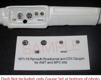 1971 Roadrunner and GTX Gauge Faces — 1/26 scale AMT and MPC kits