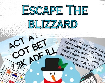 Escape the Blizzard Escape Room| Escape Room PDF| Escape Room Kit| Printable Escape Room| Winter Break Escape Room| Escape Room Kids