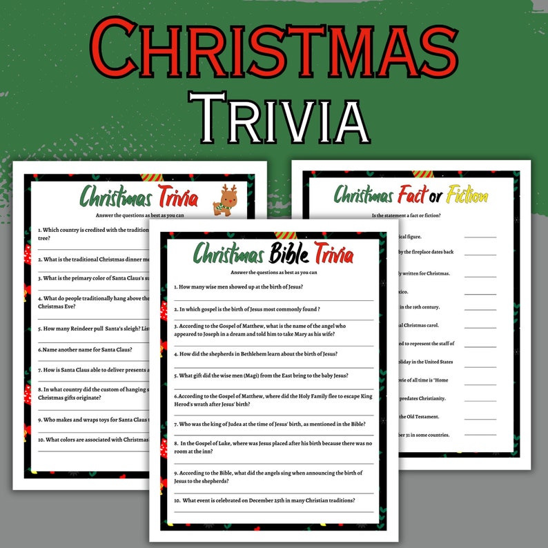 Christmas Trivia Christmas Trivia Bible Christmas Bible Trivia