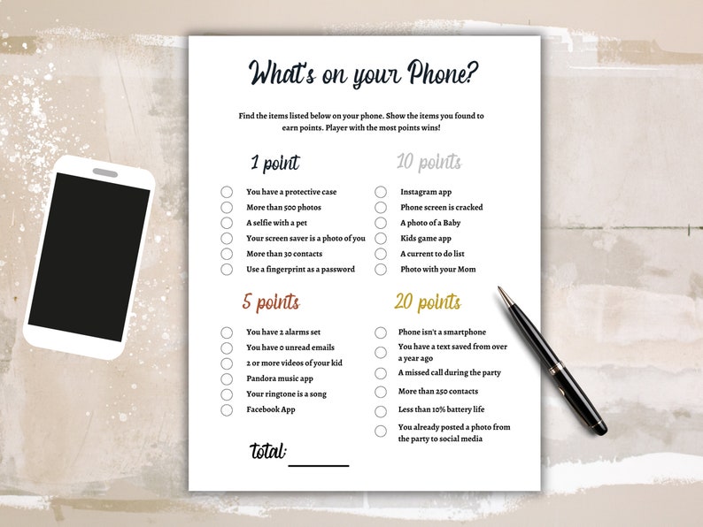 What's on Your Phone Bridal Shower Game What's on Your Phone Baby