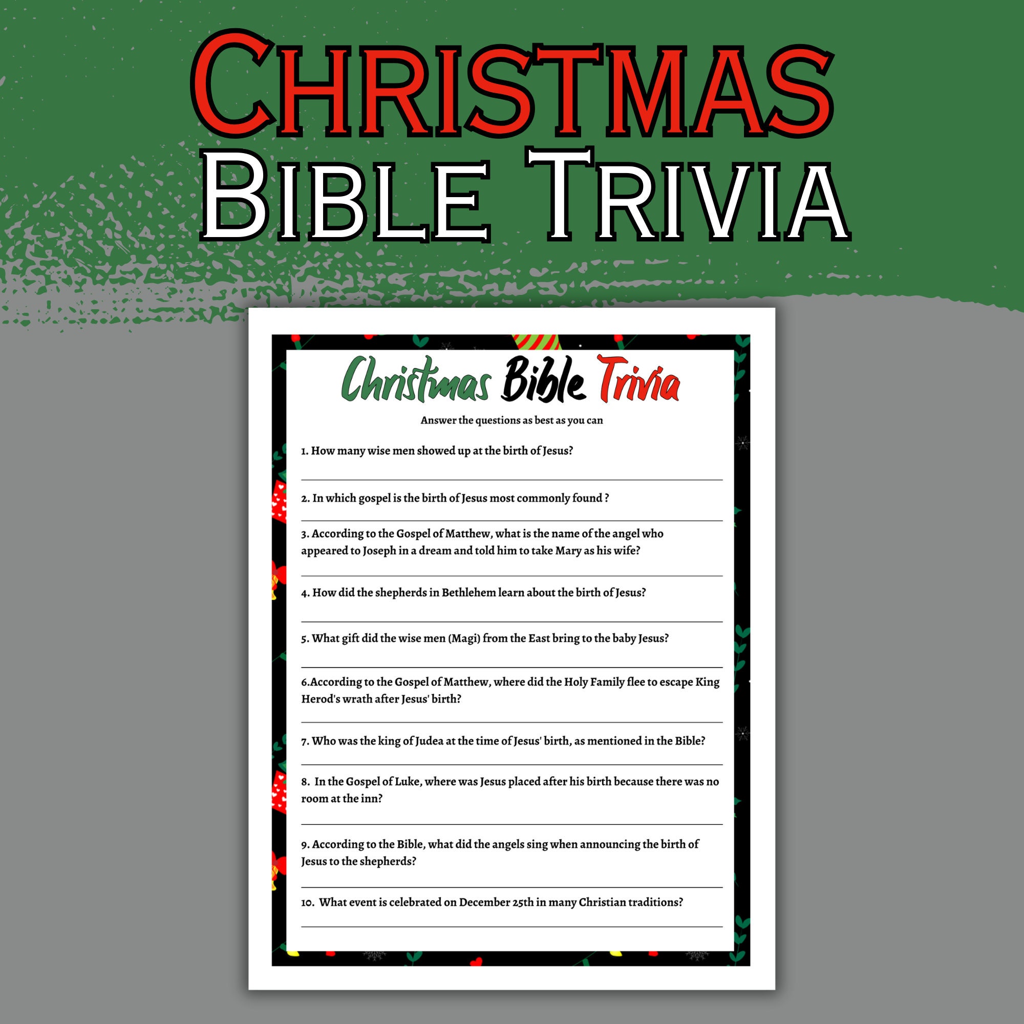 Christmas Trivia Christmas Trivia Bible Christmas Bible Trivia