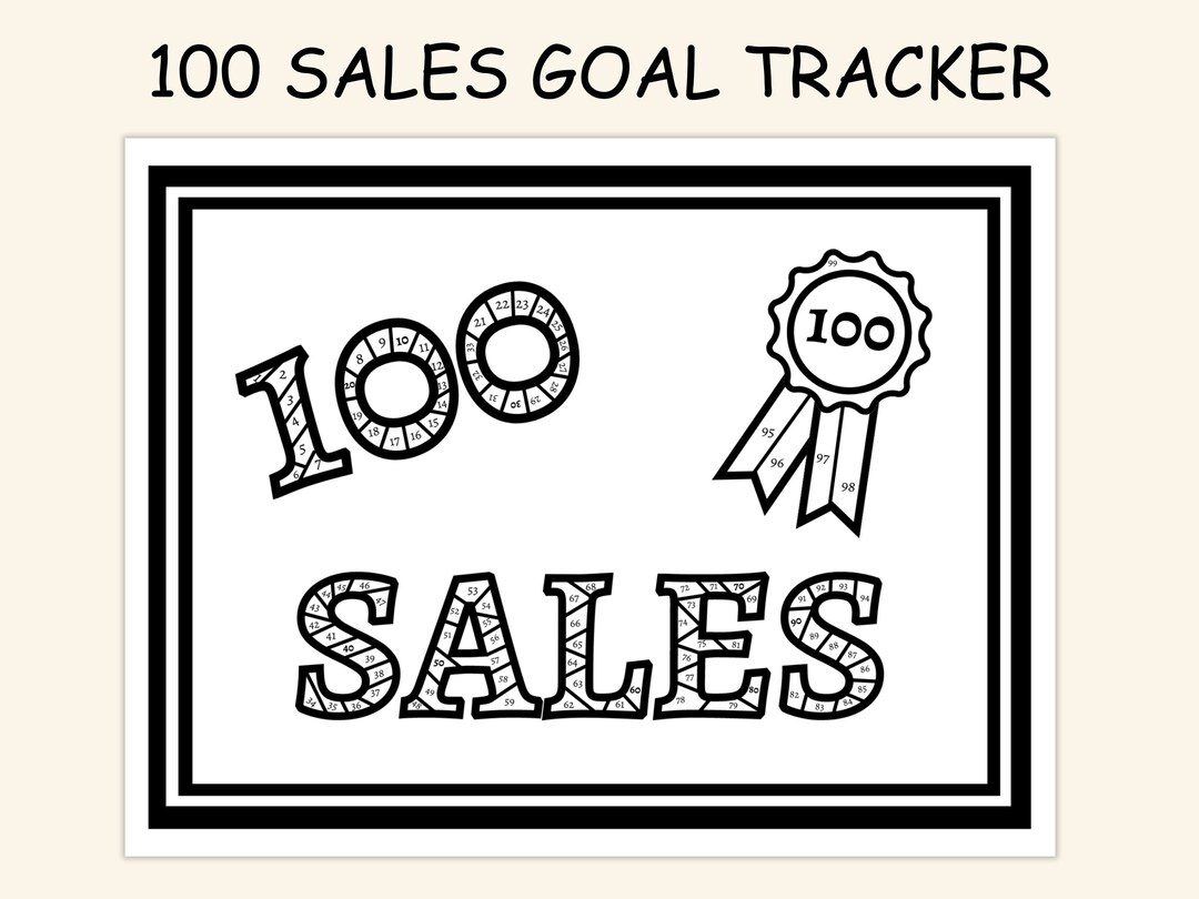 Sales Goal Tracker 100 Sales Goal Tracker Printable Sales Tracker ...