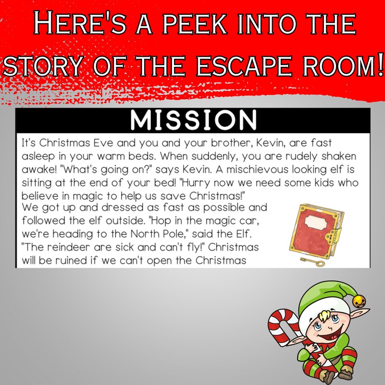 Christmas Escape Room Kids Christmas Escape Room Kit Printable Escape