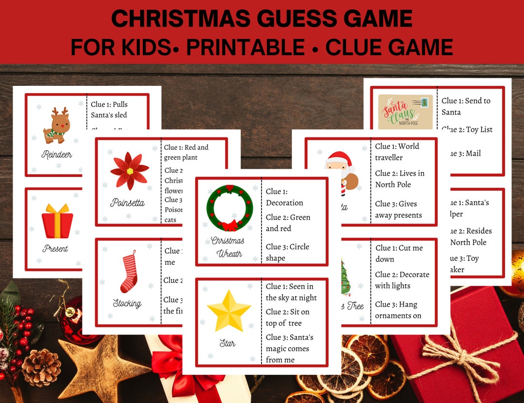 Printable Christmas Guess Game for Families Perfect for Younger Kids